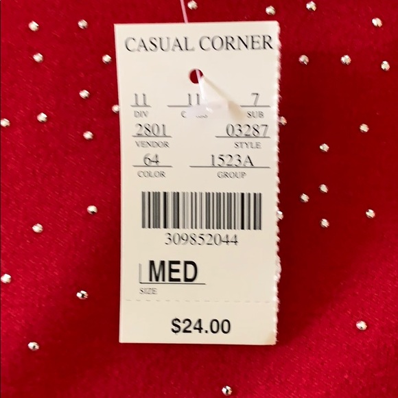 Casual Corner Cotton Sleeveless Top w/Bling Medium - Picture 4 of 5